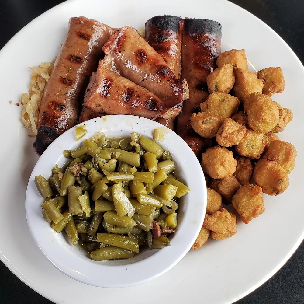 Polish Sausage Sauerkraut Green Beans Fried Okra